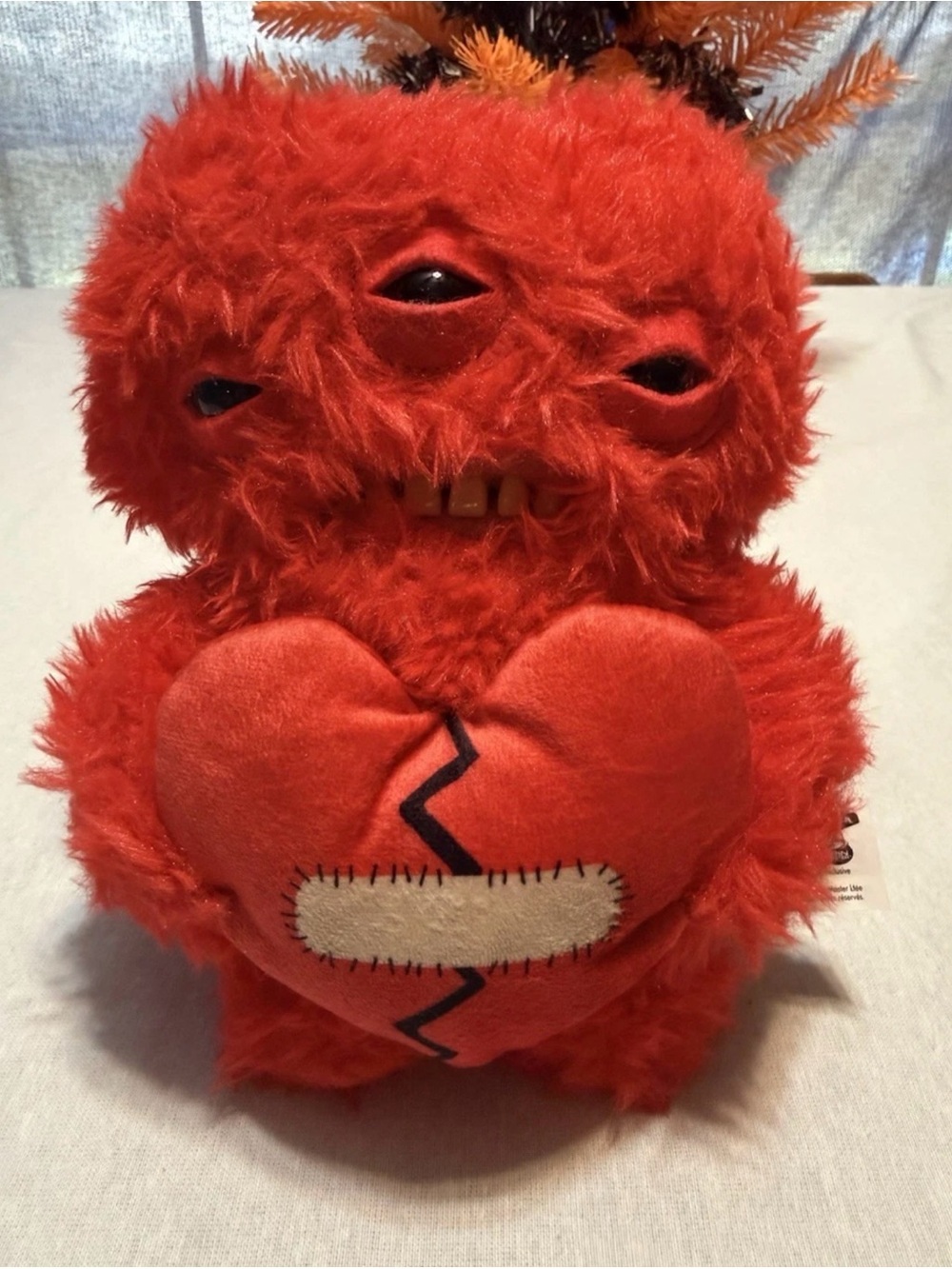 Fuggler Red Monster Plush w/ Broken Heart Applique Washable 2024